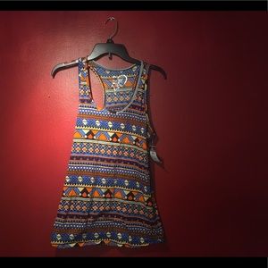 Rue 21 Blue and Orange Patterned Shirt.